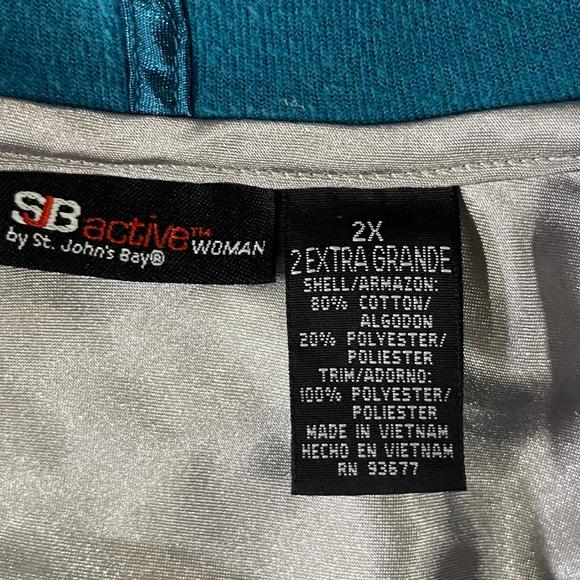 *St. John’s Bay Active Woman’s Zip Hoodie Jacket Sz 2X - Picture 5 of 10